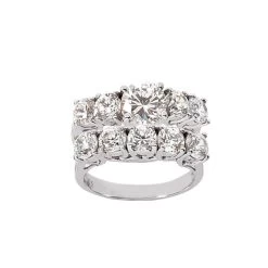 14K White Gold Designer Diamond Engagement Ring Set 3.95ct