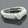 14K White Gold Designer Diamond Engagement Ring Setting .45ct