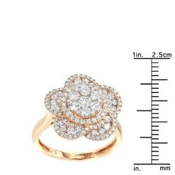 14K Rose Gold Designer Diamond Flower Ladies Cocktail Ring 1.5ct By Luxurman -Fashion Accessories Shop 14k gold designer diamond flower ladies cocktail ring 15ct by luxurman rulerro