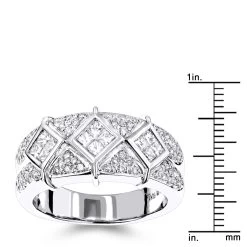 14K White Gold Designer 1.37ct Diamond Ring -Fashion Accessories Shop 14k gold designer diamond rings collection item 137ct p 6100 rulerwh