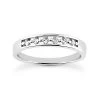 14K White Gold Designer Diamond Wedding Band 0.18ct