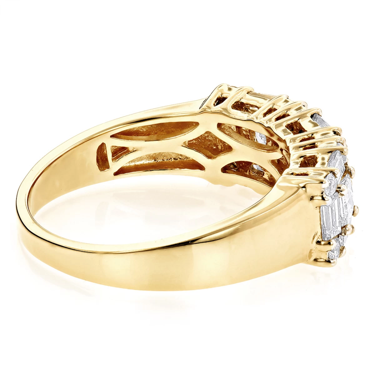 14K White Gold Designer Diamond Wedding Band For Women 1.75ct 6 14K White Gold Designer Diamond Wedding Band For Women 1.75ct - Image 4