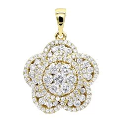 14K Rose Gold Designer Ladies Diamond Flower Pendant 1.25ct By Luxurman -Fashion Accessories Shop 14k gold designer ladies diamond flower pendant 125ct by luxurman ye