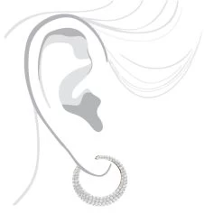 14K Yellow Gold Designer Pave Diamond Hoop Earrings For Women 1 Inch 1.7ct -Fashion Accessories Shop 14k gold designer pave diamond hoop earrings for women 1 inch 17ct 803217 bodye