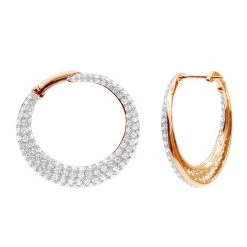 14K Yellow Gold Designer Pave Diamond Hoop Earrings For Women 1 Inch 1.7ct -Fashion Accessories Shop 14k gold designer pave diamond hoop earrings for women 1 inch 17ct 803217 ro