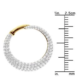 14K Yellow Gold Designer Pave Diamond Hoop Earrings For Women 1 Inch 1.7ct -Fashion Accessories Shop 14k gold designer pave diamond hoop earrings for women 1 inch 17ct 803217 rulerye