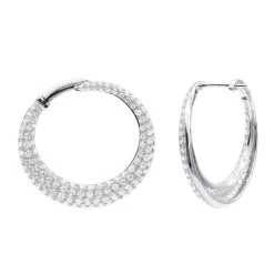 14K Yellow Gold Designer Pave Diamond Hoop Earrings For Women 1 Inch 1.7ct -Fashion Accessories Shop 14k gold designer pave diamond hoop earrings for women 1 inch 17ct 803217 wh