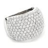 14K White Gold Designer Pave Diamond Ring For Women 5 Carat Wide Anniversary Band