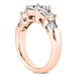 Thin 14K White Gold Diamond 3 Stone Engagement Ring 1.16ct -Fashion Accessories Shop 14k gold diamond 3 stone engagement ring 116ct p 25523 back rose 20220426