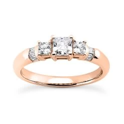 Thin 14K White Gold Diamond 3 Stone Engagement Ring 1.16ct -Fashion Accessories Shop 14k gold diamond 3 stone engagement ring 116ct p 25523 rose 20220426