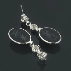 14K White Gold Diamond And Black Onyx Scarab Earrings 0.25ct -Fashion Accessories Shop 14k gold diamond and black onyx scarab earrings 025ct p 6245back