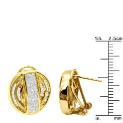14K Yellow Gold Diamond Circle Earrings 1.27ct -Fashion Accessories Shop 14k gold diamond circle earrings 127ct p 22297 ruler yellow