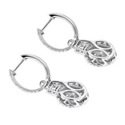 14K White Gold Diamond Circle Earrings 1.95ct -Fashion Accessories Shop 14k gold diamond circle earrings 195ct backwh