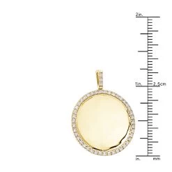 14K Yellow Gold Diamond Circle Medallion Pendant For Women 0.5ct By Luxurman -Fashion Accessories Shop 14k gold diamond circle medallion pendant for women 05ct by luxurman rulerye