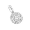 14K White Gold Diamond Circle Pendant For Women By Luxurman 0.33ct