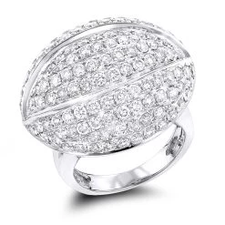 14K White Gold Diamond Cocktail Ring 4.53ct