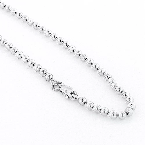 Men's Dog Tag 14K White Gold Ball Chain 4mm Wide, 22in - 40in 4 Men's Dog Tag 14K White Gold Ball Chain 4mm Wide, 22in - 40in - Image 2