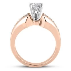 14K White Gold Prong And Channel Set Diamond Designer Engagement Ring 0.92ct -Fashion Accessories Shop 14k gold diamond designer engagement ring 092ct p 25642 additional rose