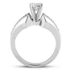 14K White Gold Prong And Channel Set Diamond Designer Engagement Ring 0.92ct -Fashion Accessories Shop 14k gold diamond designer engagement ring 092ct p 25642 additional white