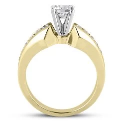 14K White Gold Prong And Channel Set Diamond Designer Engagement Ring 0.92ct -Fashion Accessories Shop 14k gold diamond designer engagement ring 092ct p 25642 additional yellow