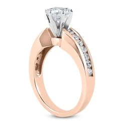 14K White Gold Prong And Channel Set Diamond Designer Engagement Ring 0.92ct -Fashion Accessories Shop 14k gold diamond designer engagement ring 092ct p 25642 back rose 20220426