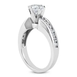 14K White Gold Prong And Channel Set Diamond Designer Engagement Ring 0.92ct -Fashion Accessories Shop 14k gold diamond designer engagement ring 092ct p 25642 back white 20220426
