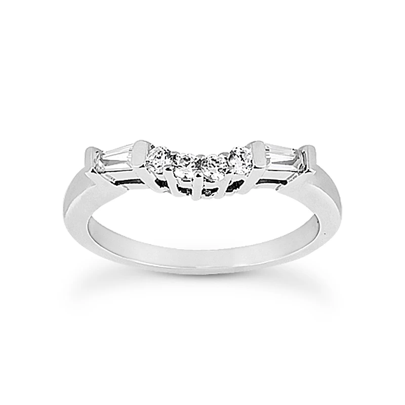 14K White Gold Handmade Diamond Designer Engagement Ring Band 0.23ct 3 14K White Gold Handmade Diamond Designer Engagement Ring Band 0.23ct
