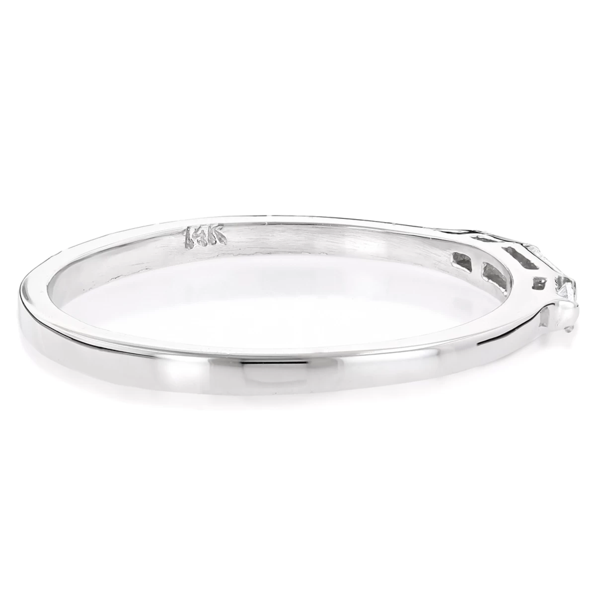 Ultra Thin 14K White Gold Diamond Designer Engagement Ring Band 0.23ct 6 Ultra Thin 14K White Gold Diamond Designer Engagement Ring Band 0.23ct - Image 4