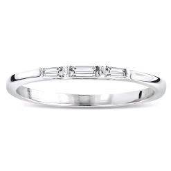 Ultra Thin 14K White Gold Diamond Designer Engagement Ring Band 0.23ct