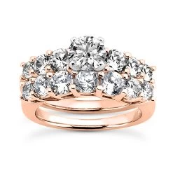 14K White Gold Diamond Handmade Designer Engagement Ring Set 2ct -Fashion Accessories Shop 14k gold diamond designer engagement ring set 2ct p 26341 rose 20220426