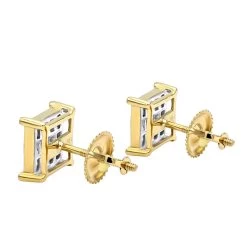 14K Yellow Gold Diamond Earrings Princess Cut Diamonds 0.65ct -Fashion Accessories Shop 14k gold diamond earrings princess cut diamonds 065ct p 22469 backye