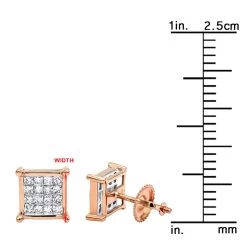 14K Yellow Gold Diamond Earrings Princess Cut Diamonds 0.65ct -Fashion Accessories Shop 14k gold diamond earrings princess cut diamonds 065ct p 22469 rulerro