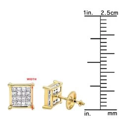 14K Yellow Gold Diamond Earrings Princess Cut Diamonds 0.65ct -Fashion Accessories Shop 14k gold diamond earrings princess cut diamonds 065ct p 22469 rulerye