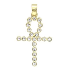 14K Yellow Gold Diamond Egyptian Ankh Cross Pendant 1 Carat By Luxurman -Fashion Accessories Shop 14k gold diamond egyptian ankh cross pendant 1 carat by luxurman backye