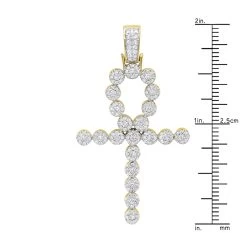 14K Yellow Gold Diamond Egyptian Ankh Cross Pendant 1 Carat By Luxurman -Fashion Accessories Shop 14k gold diamond egyptian ankh cross pendant 1 carat by luxurman rulerye