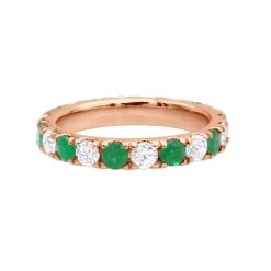 14K White Gold Diamond & Emerald Eternity Band For Women 2 Carat Anniversary Ring -Fashion Accessories Shop 14k gold diamond emerald eternity band for women 2 carat anniversary ring 000937 backro