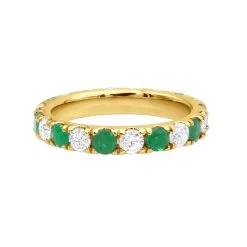 14K White Gold Diamond & Emerald Eternity Band For Women 2 Carat Anniversary Ring -Fashion Accessories Shop 14k gold diamond emerald eternity band for women 2 carat anniversary ring 000937 backye
