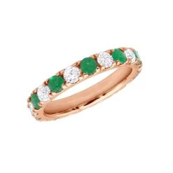 14K White Gold Diamond & Emerald Eternity Band For Women 2 Carat Anniversary Ring -Fashion Accessories Shop 14k gold diamond emerald eternity band for women 2 carat anniversary ring 000937 ro