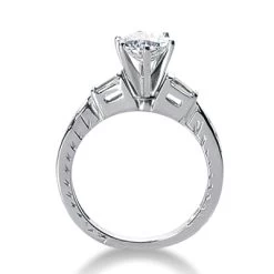 14K White Gold Prong And Bar Set Diamond Engagement Ring Mounting 0.12ct -Fashion Accessories Shop 14k gold diamond engagement ring mounting 012ct p 23410 back white 20220426