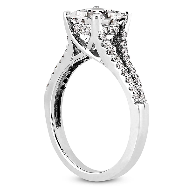14K White Gold Diamond Handmade Engagement Ring Mounting 0.22ct 6 14K White Gold Diamond Handmade Engagement Ring Mounting 0.22ct - Image 4