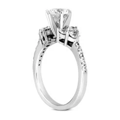 14K White Gold Handcrafted Diamond Engagement Ring Mounting 0.25ct -Fashion Accessories Shop 14k gold diamond engagement ring mounting 025ct p 26902 back white 20220426