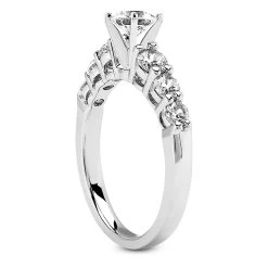 Prong Set Handmade 14K White Gold Diamond Engagement Ring Mounting 0.3ct -Fashion Accessories Shop 14k gold diamond engagement ring mounting 030ct p 26286 back white 20220426