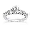 Prong Set Handmade 14K White Gold Diamond Engagement Ring Mounting 0.3ct
