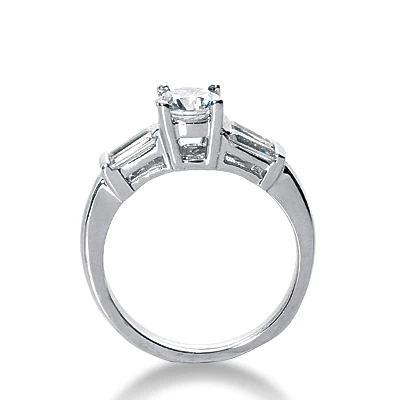 14K White Gold Diamond Authentic Engagement Ring Mounting 0.56ct 4 14K White Gold Diamond Authentic Engagement Ring Mounting 0.56ct - Image 2