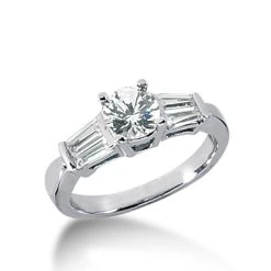 14K White Gold Diamond Authentic Engagement Ring Mounting 0.56ct