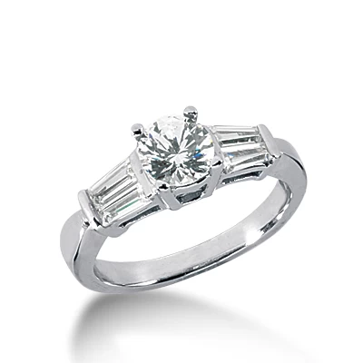 14K White Gold Diamond Authentic Engagement Ring Mounting 0.56ct 3 14K White Gold Diamond Authentic Engagement Ring Mounting 0.56ct