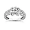 14K White Gold Diamond Engagement Ring Mounting 0.65ct