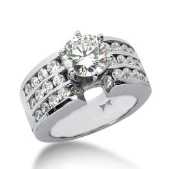 14K White Gold Diamond Engagement Ring Mounting 1.14ct