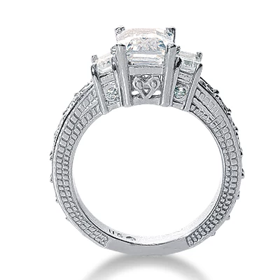 14K White Gold Diamond Engagement Ring Setting 0.44ct 4 14K White Gold Diamond Engagement Ring Setting 0.44ct - Image 2