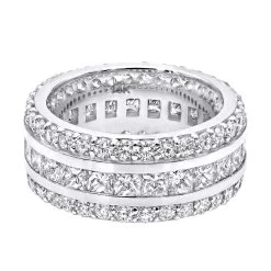 14K White Gold Round And Princess Cut Diamond Eternity Ring 10mm Wide 5.68ct -Fashion Accessories Shop 14k gold diamond eternity ring 568ct p 24929 backwh
